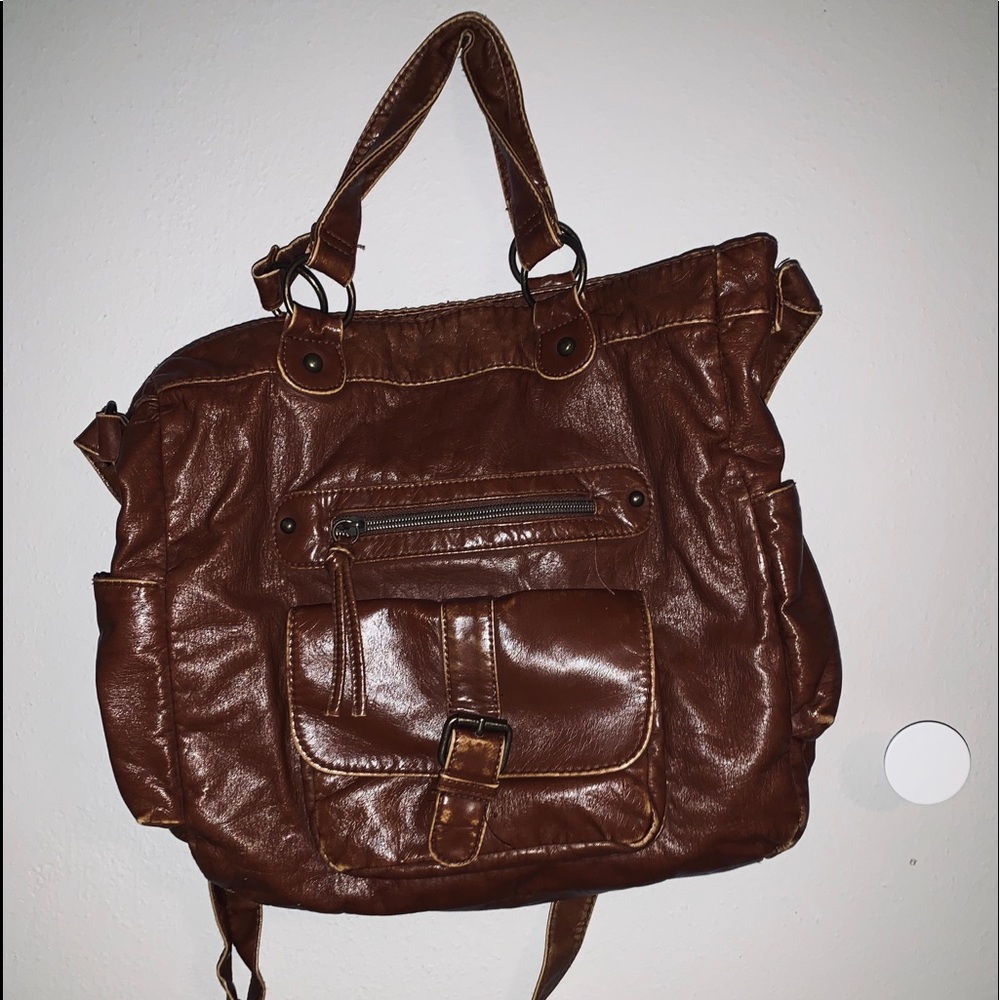 Brown loose crossbody bag